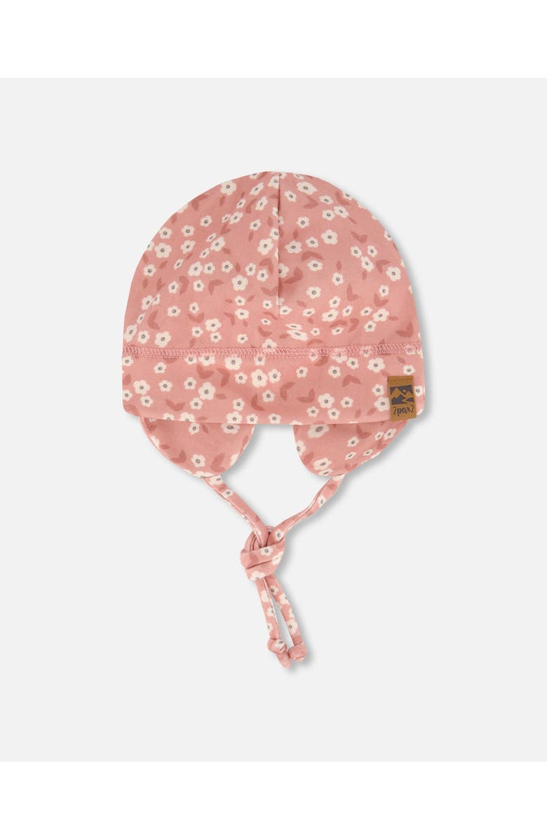 Deux par Deux Baby Girl's Baby Printed Mid-Season One-Piece Outerwear With Hat Small White Flowers On Pale Pink, Alternate, color, 