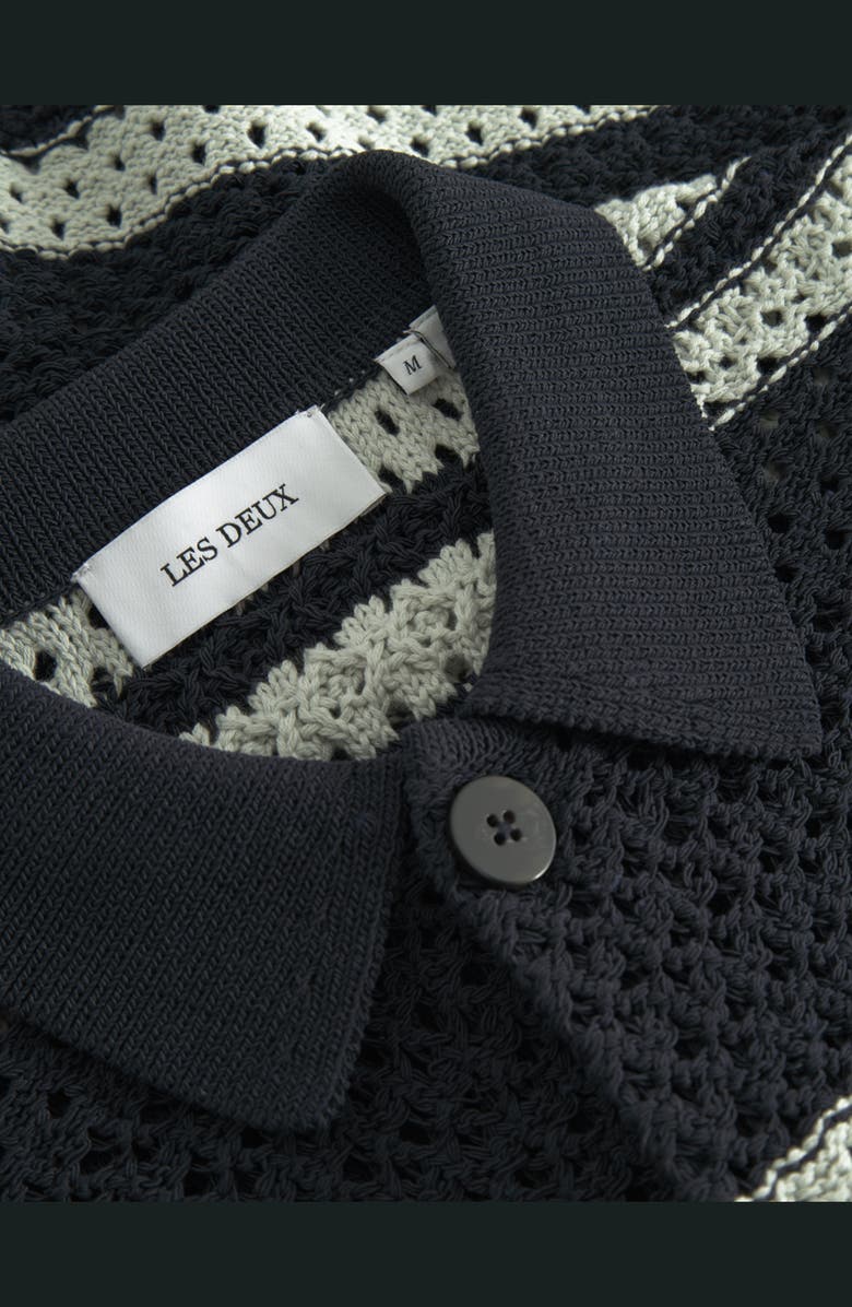 Les Deux Gianni Short Sleeve Knit Shirt, Alternate, color, Dark Navy