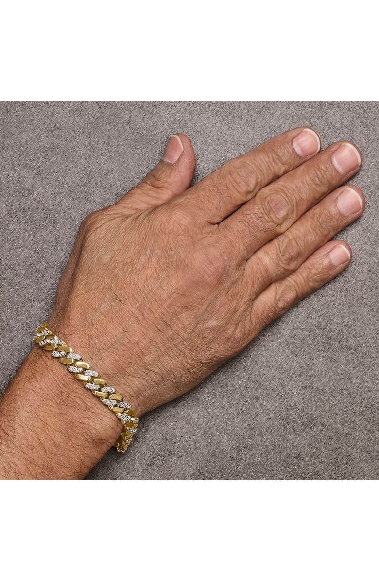 Haus of Brilliance Silver 1/2 Cttw Diamond Cuban Curb Chain Bracelet, Alternate, color, Yellow Gold Over Silver