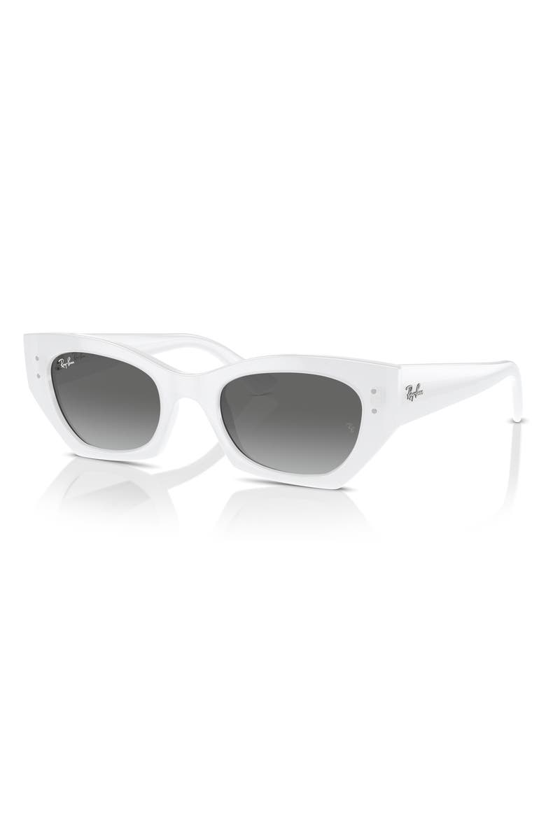 Ray-Ban Zena 49mm Irregular Butterly Sunglasses, Alternate, color, Grey Flash