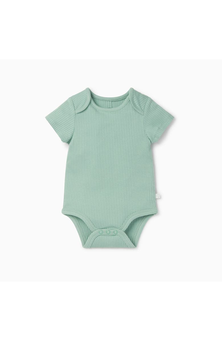 MORI Ribbed Short Sleeve Bodysuit, Main, color, Mint