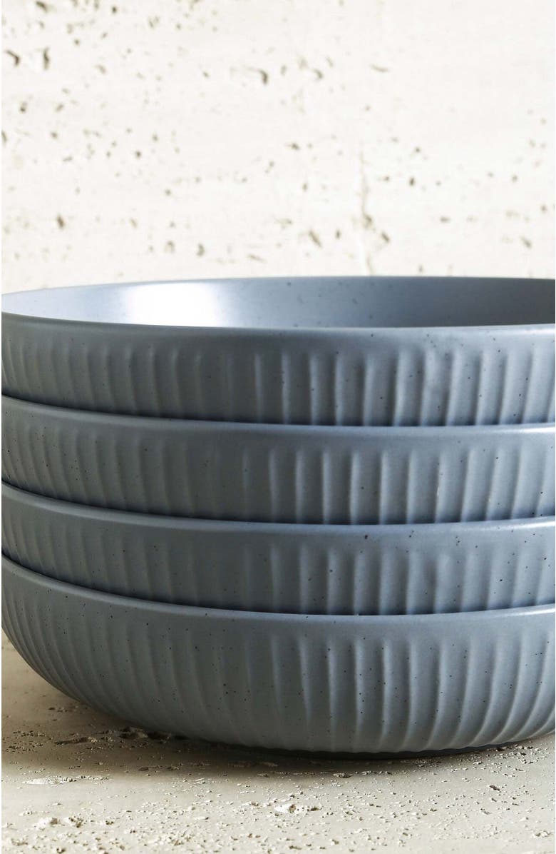 Stone Lain Logan Stoneware 4-Piece Bowl Set, Alternate, color, Grey