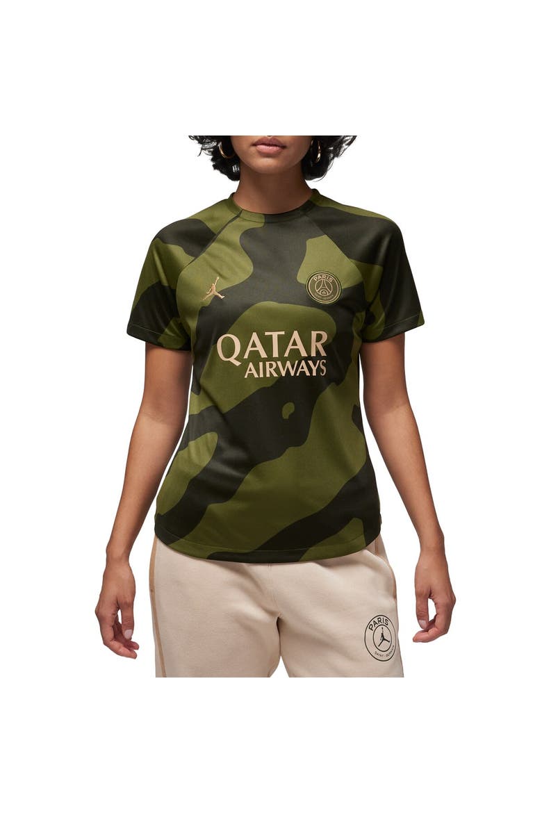 Women's Jordan Brand  Olive Paris Saint-Germain 2023/24 Fourth Academy Pro Pre-Match Top, Main, color, Olive