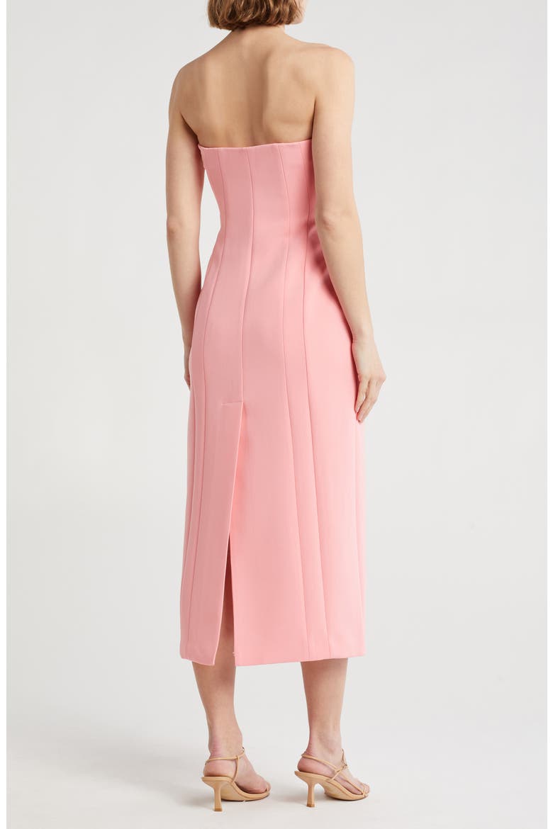 Elizabeth Strapless Midi Dress, Alternate, color, VICTORIA PINK