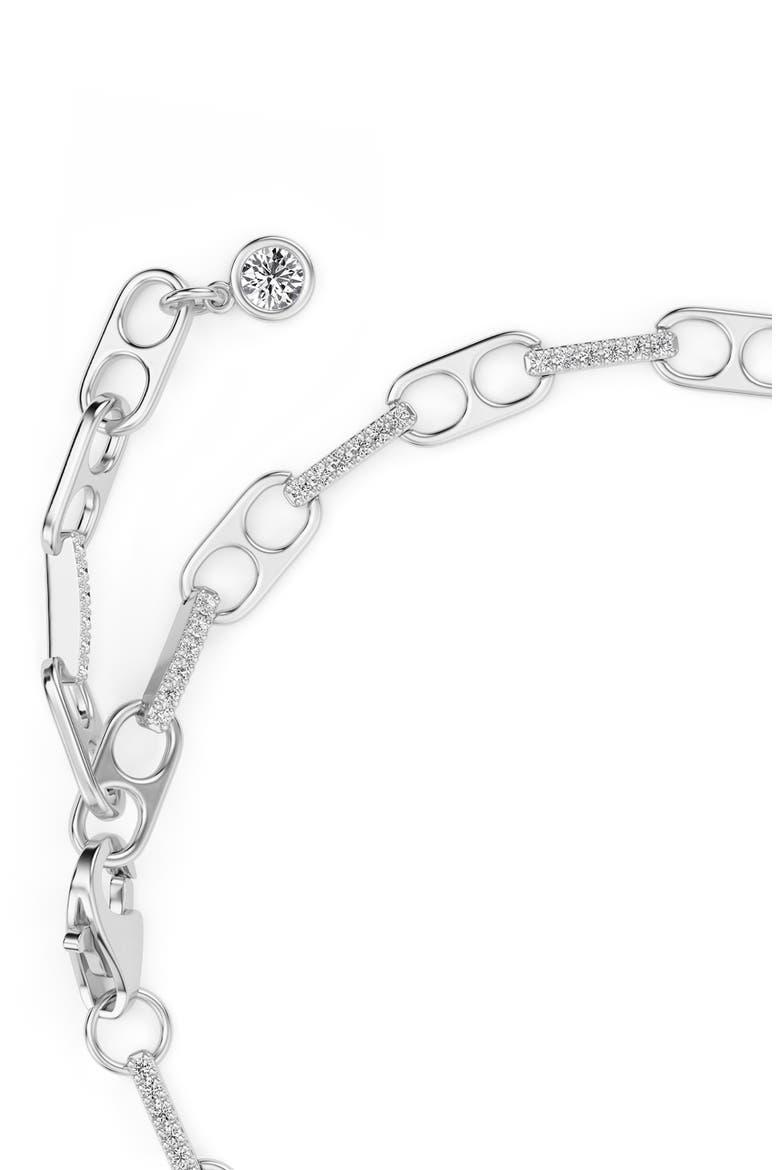 Pavé Link Paperclip Bracelet, Alternate, color, PURE PLATINUM CLEAR CZ