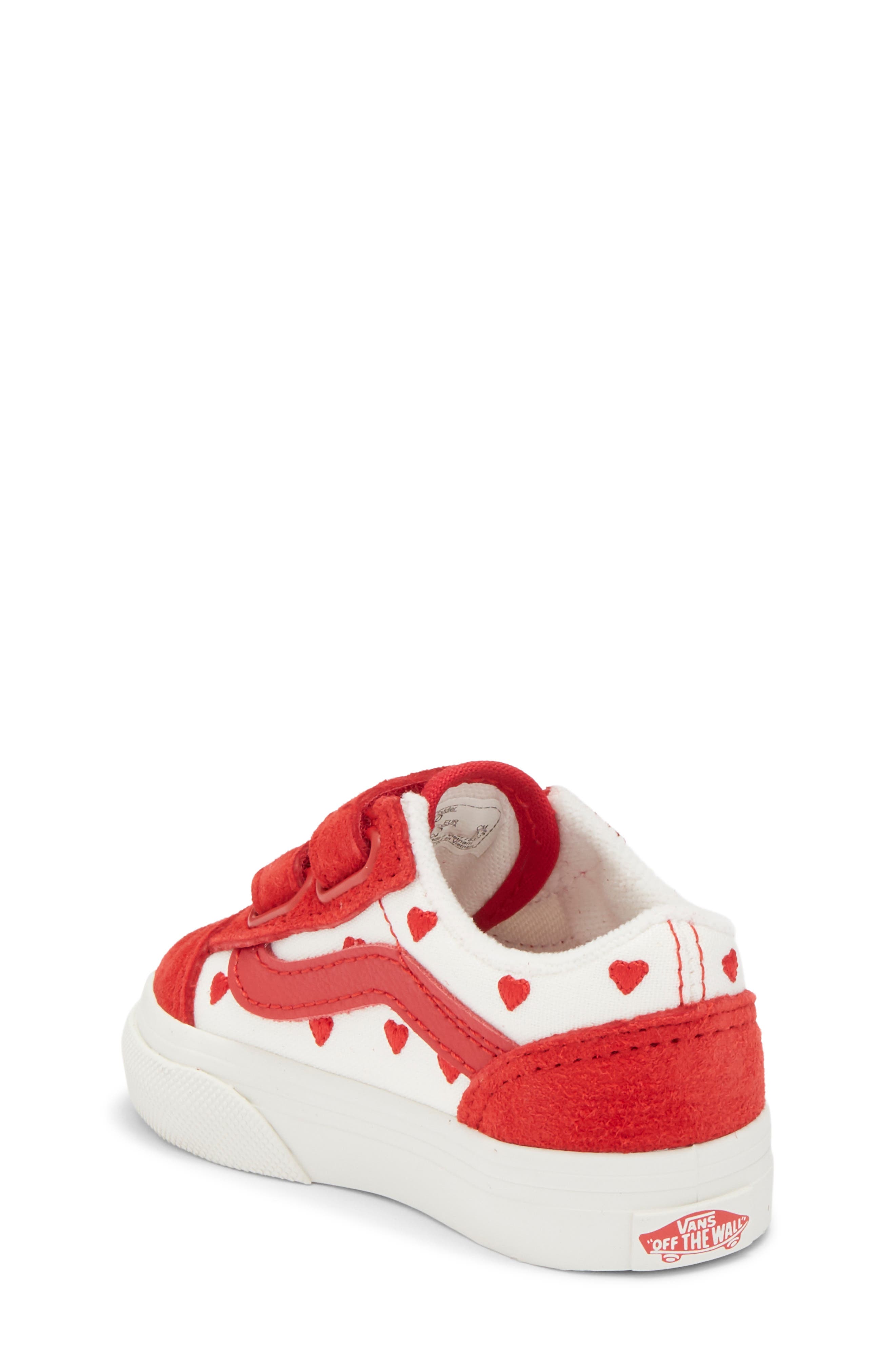 Vans Kids' Old Skool V Sneaker, Alternate, color, Valentines Red/True White