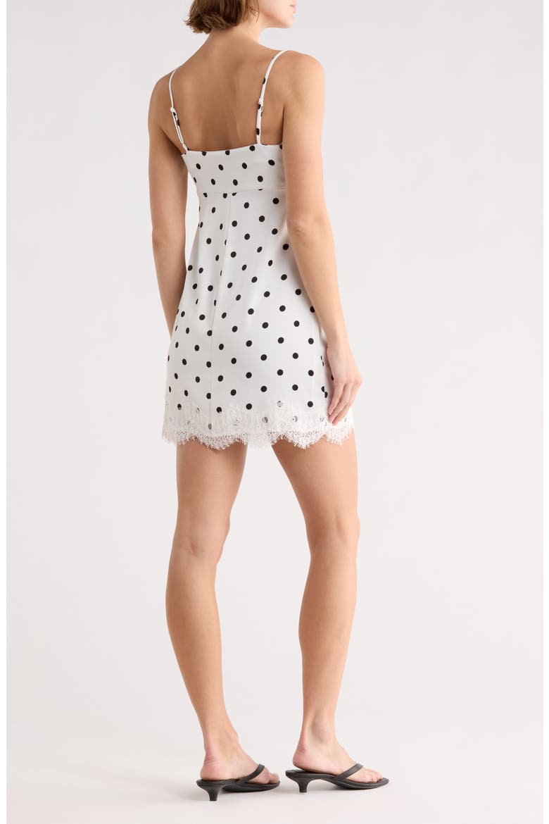 Lace Trim Minidress, Alternate, color, IVORY POLKA DOT