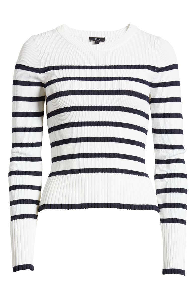 Rails Gemma Rib Stripe Crewneck Sweater, Alternate, color, Ivory Navy Stripe