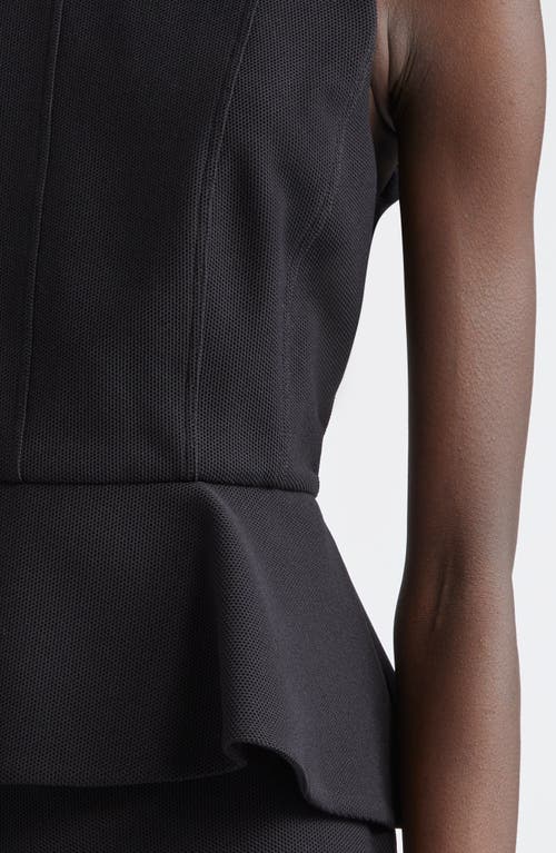 Max Mara Cosmos Sleeveless Knit Peplum Dress In Black