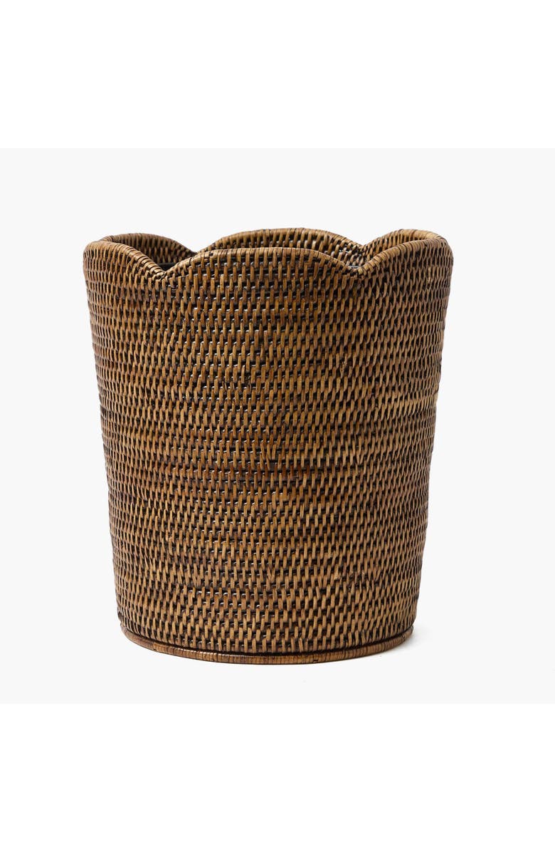 Mrs. Alice Dark Brown Rattan Waste Paper Bin, Alternate, color, Brown
