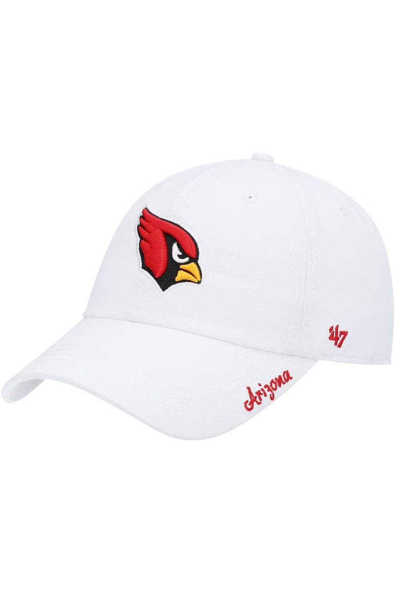 Women's '47 White Arizona Cardinals Miata Clean Up Logo Adjustable Hat, Main, color, White