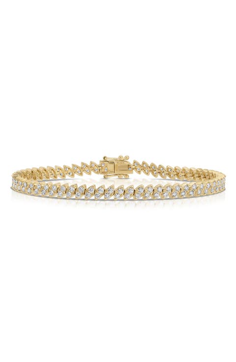 14k Gold Marquise Diamond Bracelet