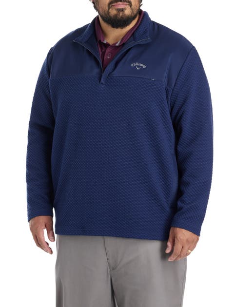 Big & Tall Mixed Media 1/4 Zip Performance Pullover