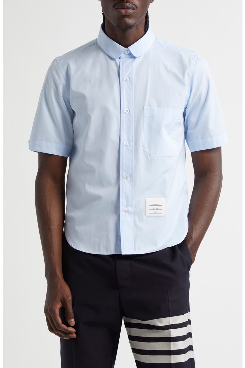 Straight Fit Cotton Poplin Button-Up Shirt, Main, color, LIGHT BLUE