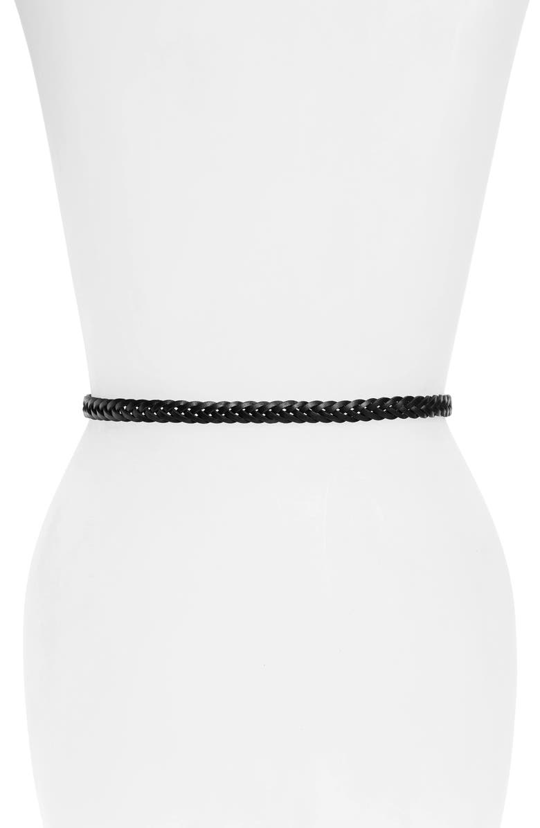Treasure & Bond Skinny Braided Leather Belt, Alternate, color,