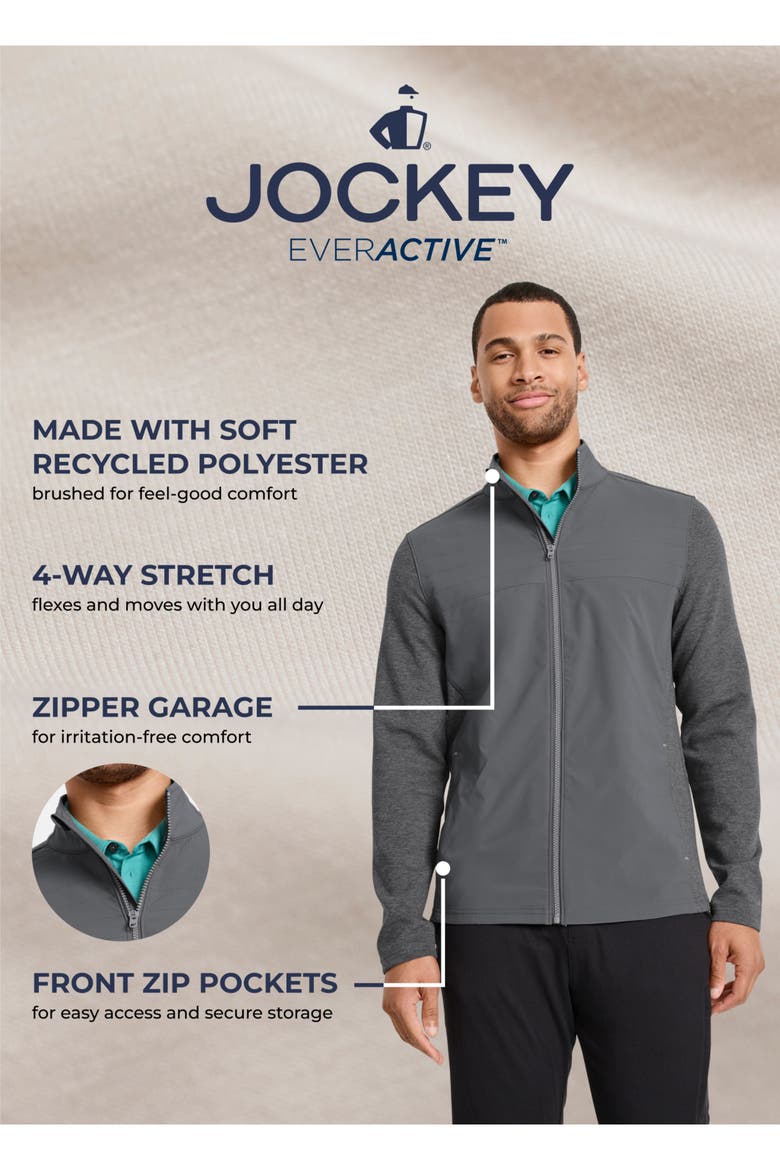 Mens EverActive Mixed Media Jacket, Alternate, color, Grey Heather