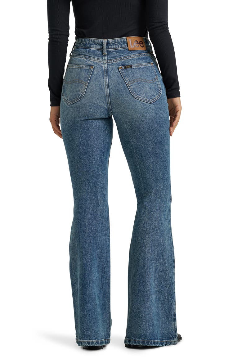 High Waist Flare Leg Jeans, Alternate, color, INDIGO CAST