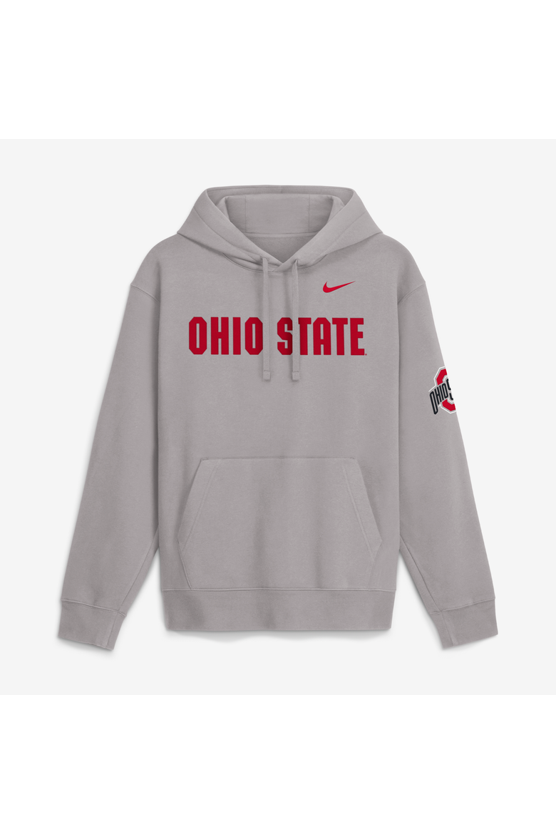 Men's Nike  Gray Ohio State Buckeyes 2026 Sideline Club Fleece Hoodie, Main, color, Gray