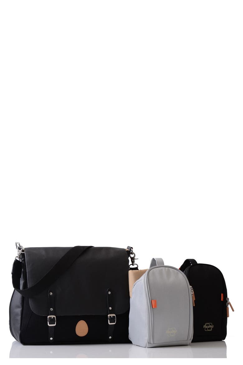 Prescott Coated Canvas Diaper Bag, Alternate, color, BLACK