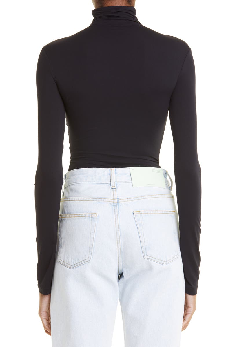 Off-White Second Skin Logo Turtleneck Top, Alternate, color, 