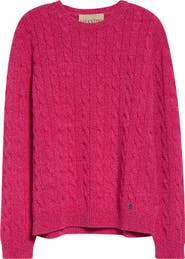 Valentino Garavani Cable Knit Wool Crewneck Sweater
