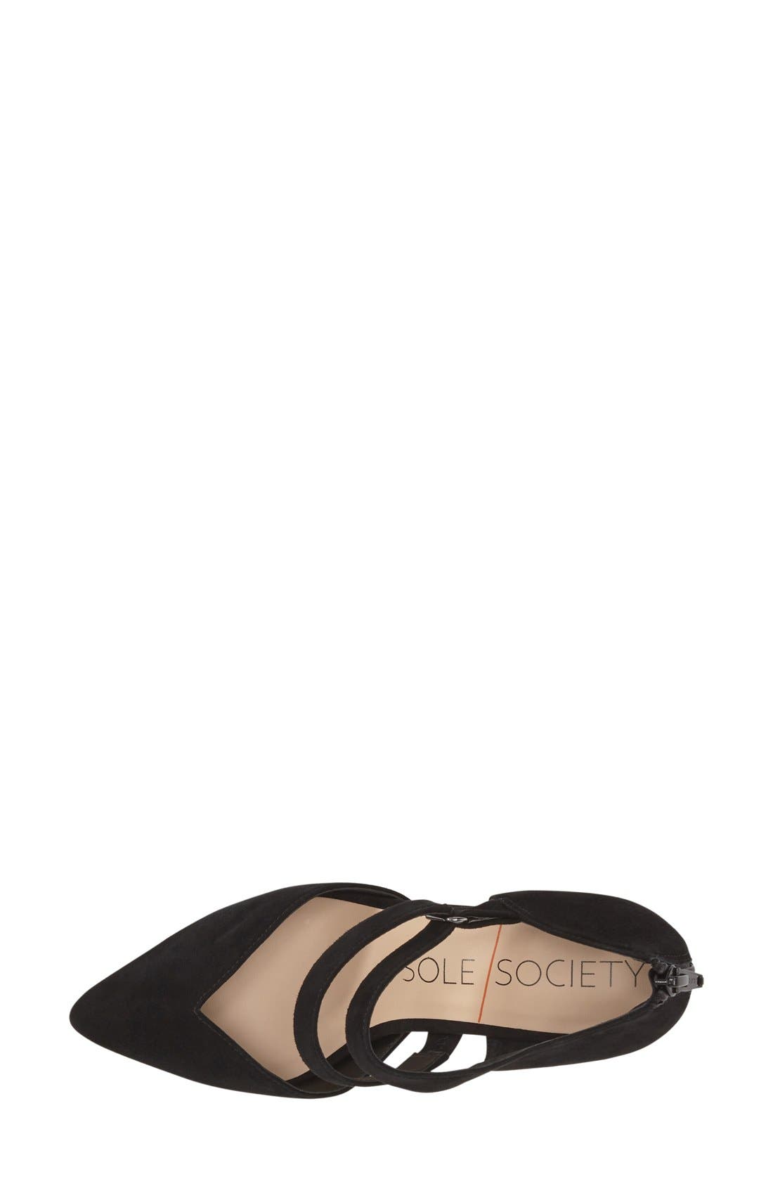 'Krissa' Pointy Toe Pump, Alternate, color, BLACK SUEDE