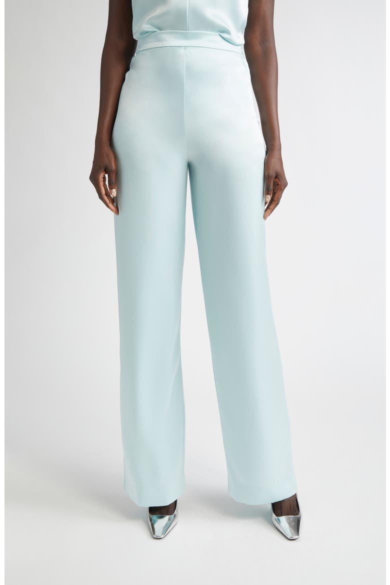 Kate Liquid Satin Pants, Main, color, AQUA