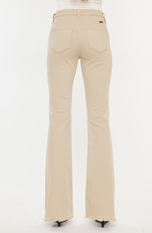 Kancan Ricola High Rise Flare Jeans In Neutral