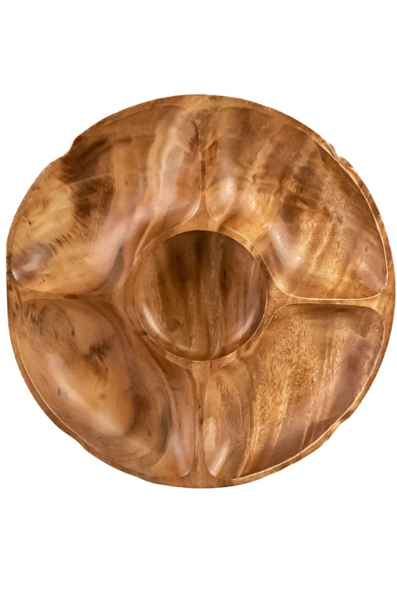 LIKHA Acacia 5-Compartment Serving Tray, Main, color, Natural