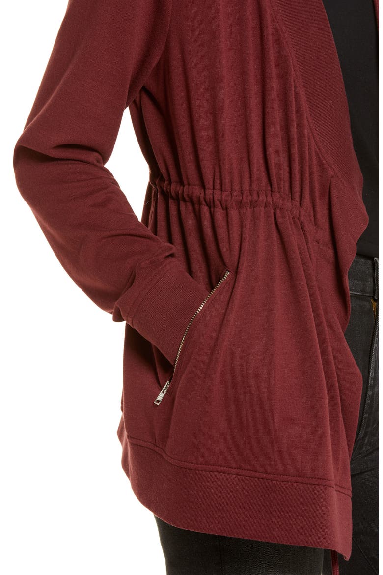 Gina Drape Jacket, Alternate, color, OXBLOOD RED