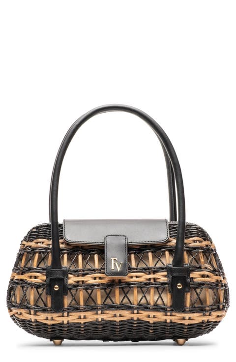 Tweety Basket Wicker & Leather Handbag