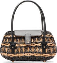Frances Valentine Tweety Basket Wicker & Leather Handbag