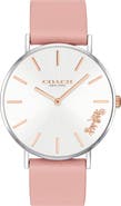 COACH Perry Leather Strap Watch, 36mm