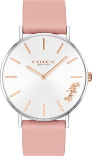 COACH Perry Leather Strap Watch, 36mm