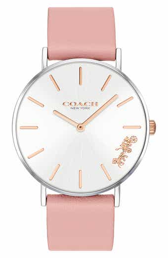 COACH Perry Leather Strap Watch, 36mm