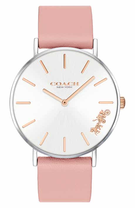 COACH Perry Leather Strap Watch, 36mm