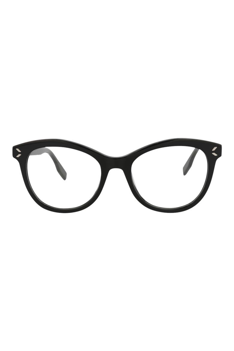 51mm Cat Eye Optical Frames, Main, color, BLACK BLACK TRANSPARENT