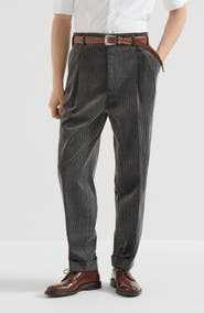 Brunello Cucinelli Frosted cotton corduroy trousers with double pleats