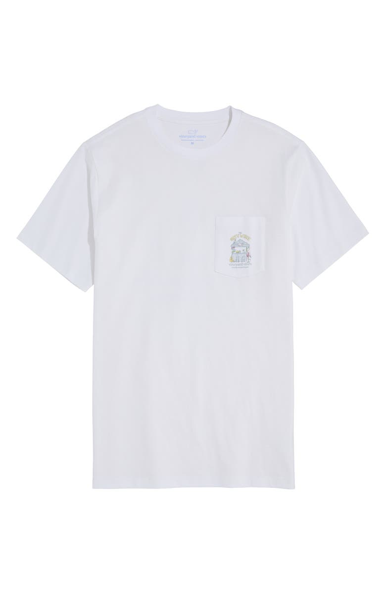 vineyard vines Bar Hut Cotton Graphic Pocket T-Shirt, Main, color, White Cap