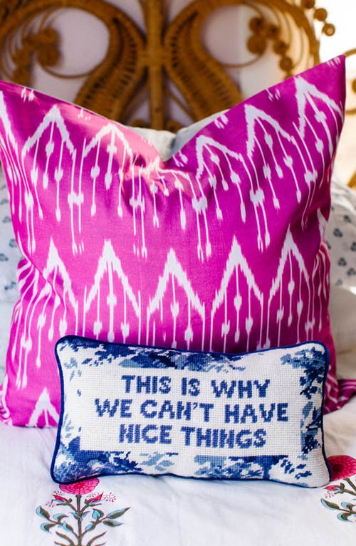 Furbish Nice Things Needlepoint Pillow In Blue