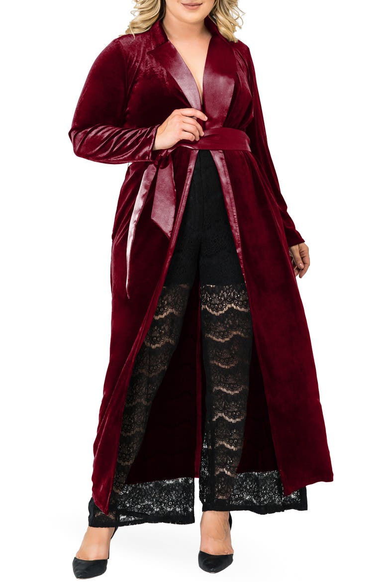 Freya Wrap Coat Dress, Main, color, DEEP RED