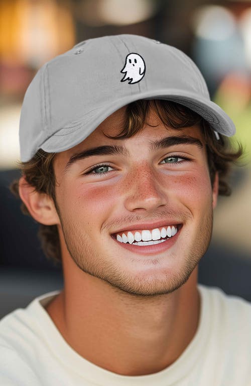 Dalix Ghost Embroidered Low Crown Cap In Gray