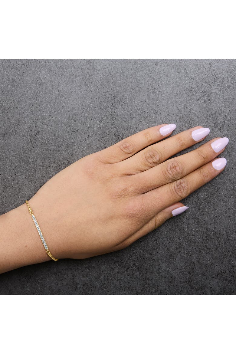 Gold Vermeil Diamond Accent Bar Lariat Bolo Bracelet, Alternate, color, Silver