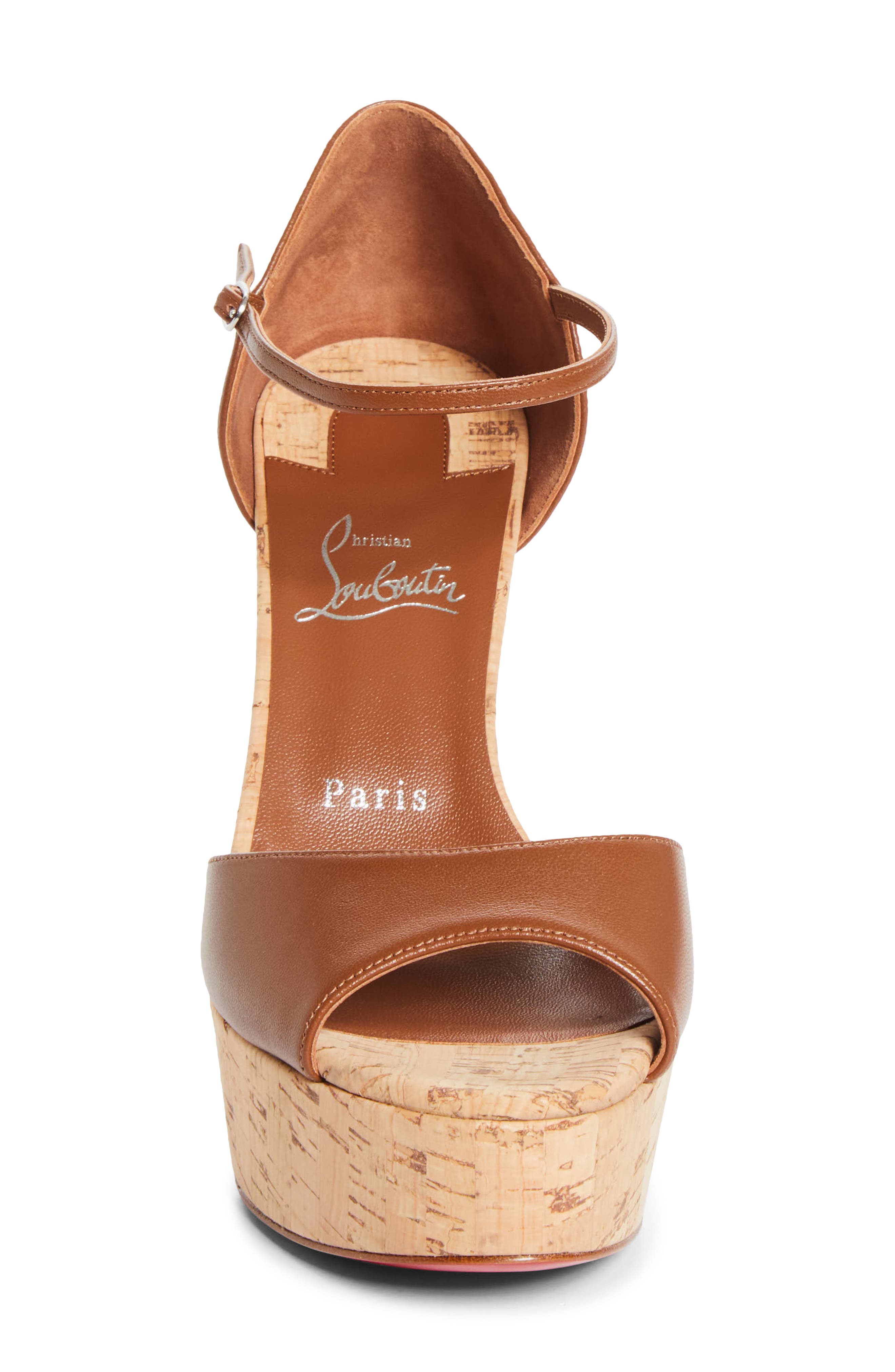 Christian Louboutin Sandaloo Cork Platform Sandal, Alternate, color, Cuoio/ Cuoio