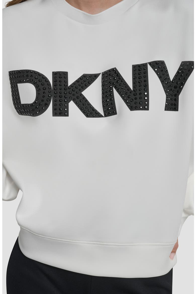 Embellished Logo Scuba Sweatshirt, Alternate, color, IVORY