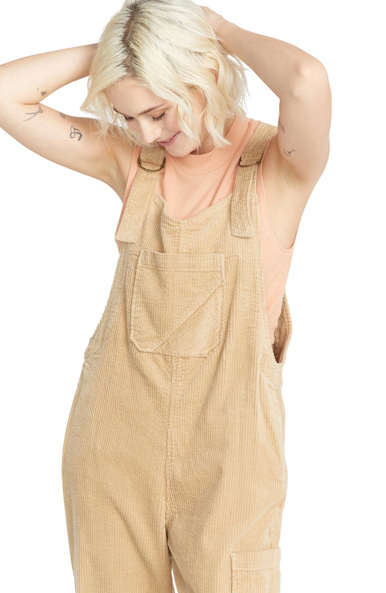 Volcom Stone Street Cotton Corduroy Overalls, Alternate, color, 