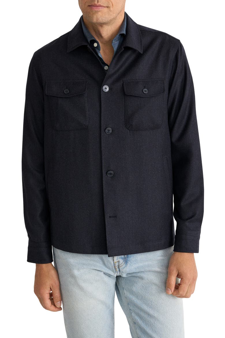 Wool Overshirt, Main, color, NAVY