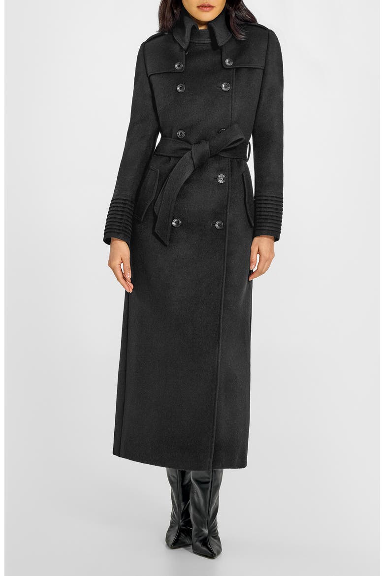 Baby Alpaca Maxi Trench Coat, Main, color, BLACK