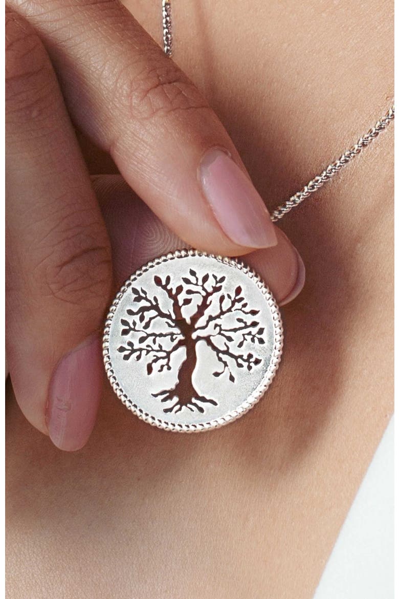 Olive Tree Necklace, Alternate, color,   Sterling Silver