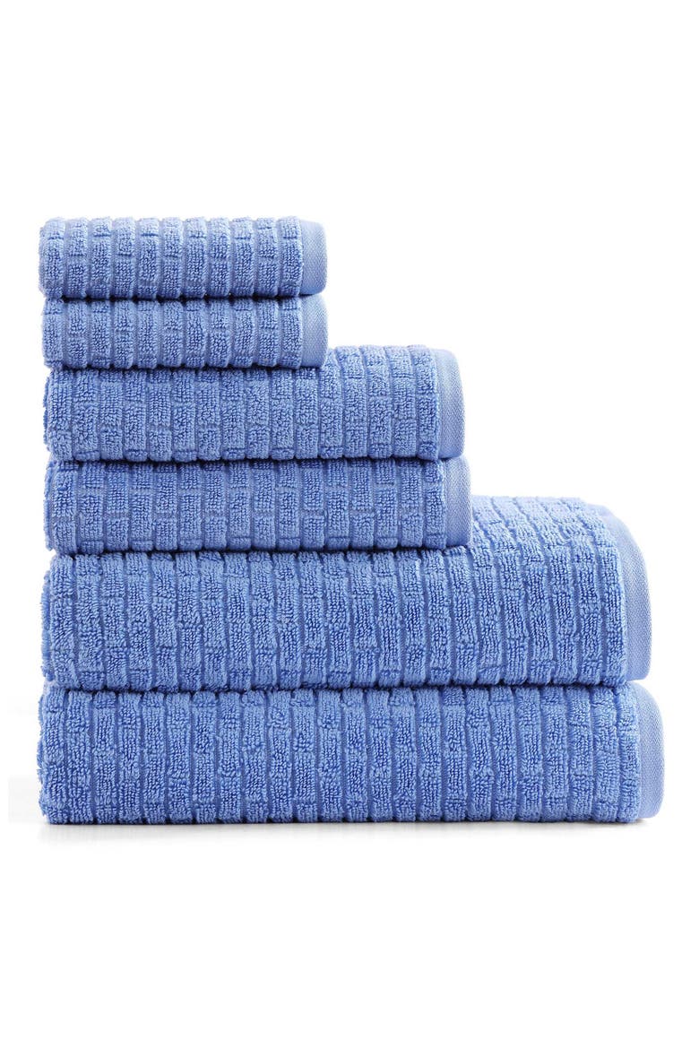 Brick Texture Terry 6-Piece Towel Set, Main, color, BRIGHT BLUE